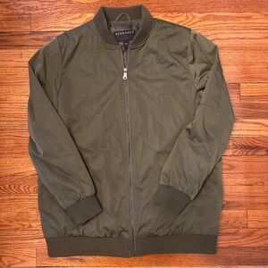 Bernardo Men's L Olive Bomber Jacket Full Zip With External Pockets